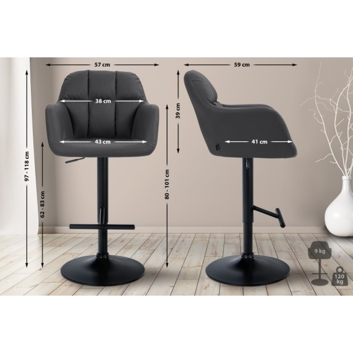 Barhocker Natoma Kunstleder schwarz