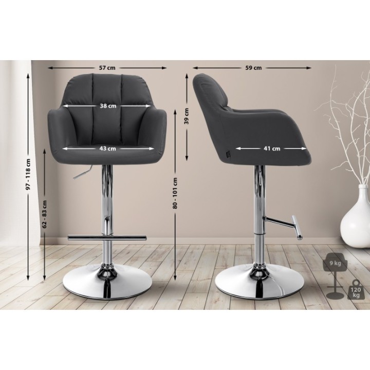 Barhocker Natoma Kunstleder chrom