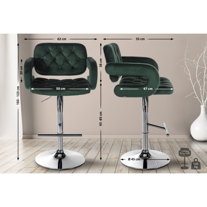 Barhocker Dublin Samt chrom
