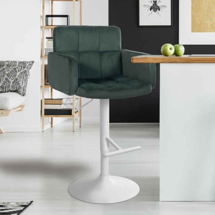 Barhocker Los Angeles Samt weiß