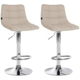 2er Set Barhocker Jerry Stoff chrom