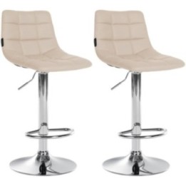 2er Set Barhocker Jerry Kunstleder chrom