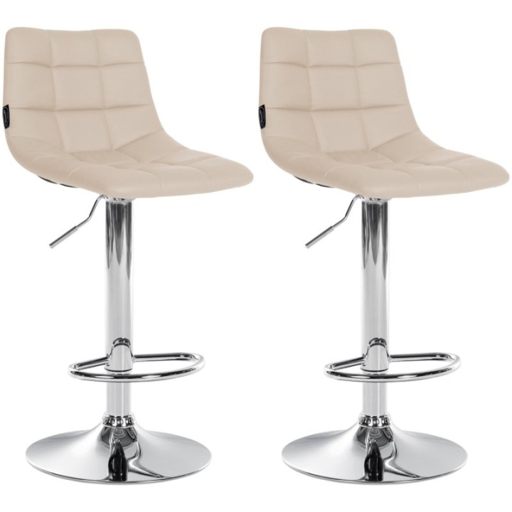 2er Set Barhocker Jerry Kunstleder chrom