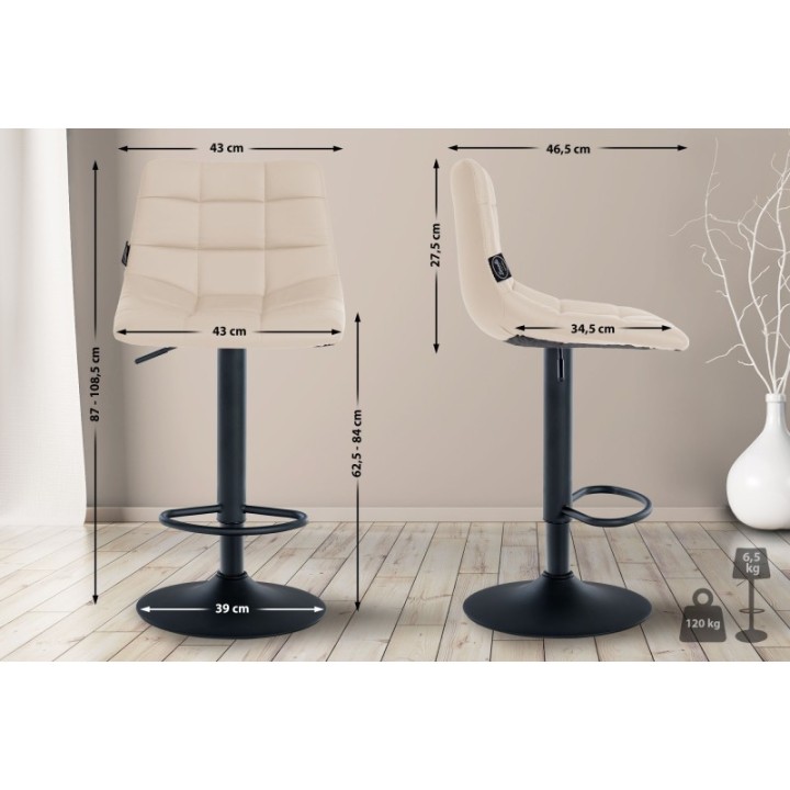 2er Set Barhocker Jerry Kunstleder schwarz