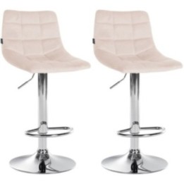 2er Set Barhocker Jerry Samt chrom