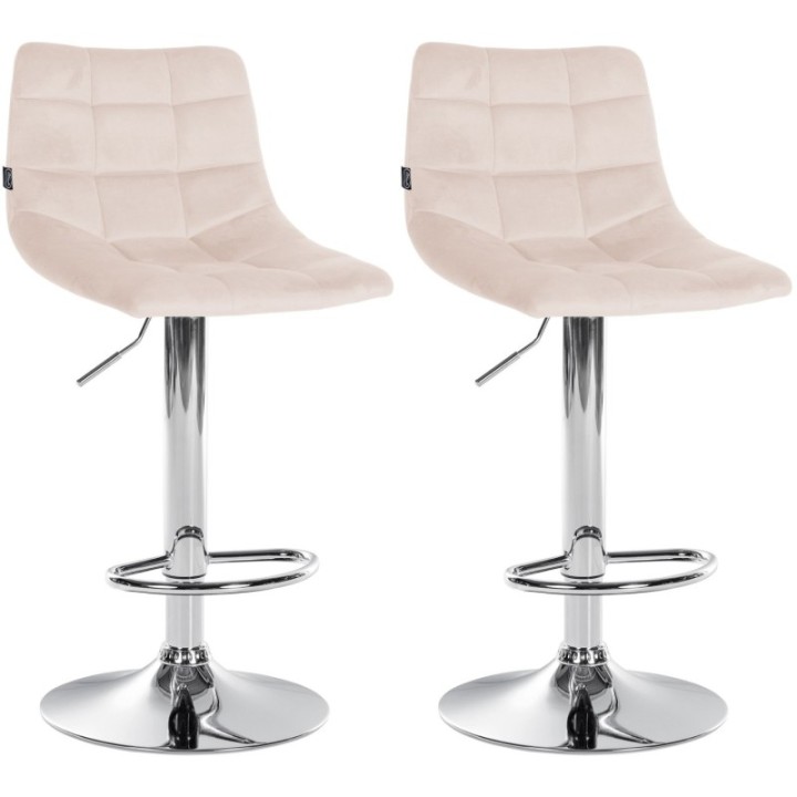 2er Set Barhocker Jerry Samt chrom