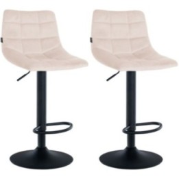 2er Set Barhocker Jerry Samt schwarz