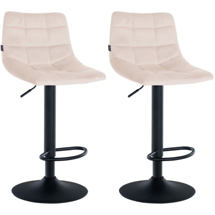 2er Set Barhocker Jerry Samt schwarz