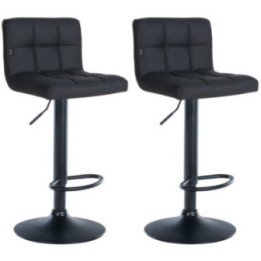 2er Set Barhocker Feni Kunstleder schwarz