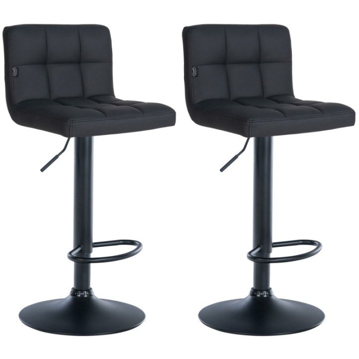2er Set Barhocker Feni Kunstleder schwarz