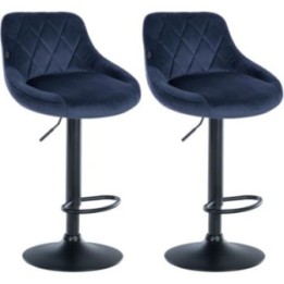 2er Set Barhocker Lazio Samt schwarz