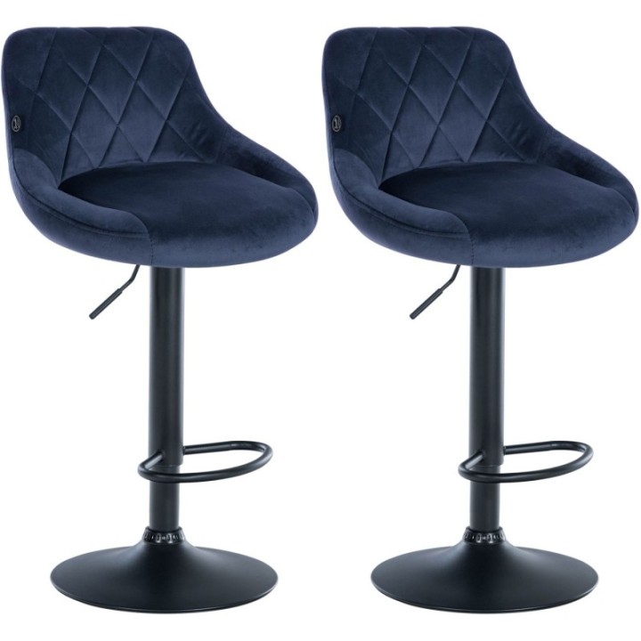 2er Set Barhocker Lazio Samt schwarz