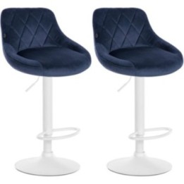 2er Set Barhocker Lazio Samt weiß