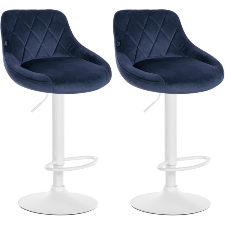 2er Set Barhocker Lazio Samt weiß