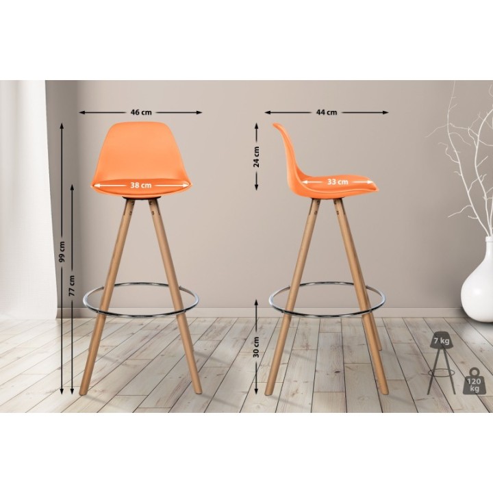 Barhocker Corbin Kunstleder Rund natura