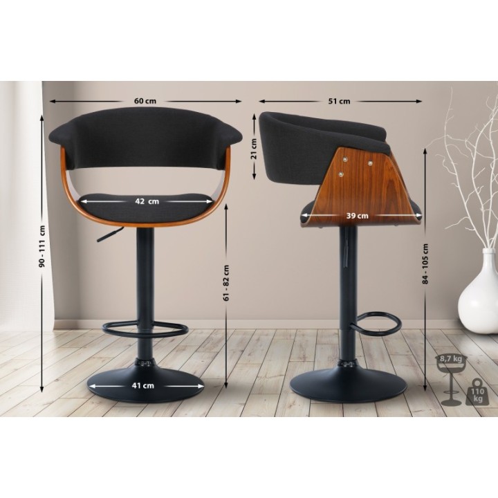 2er Set Barhocker Vestal Stoff