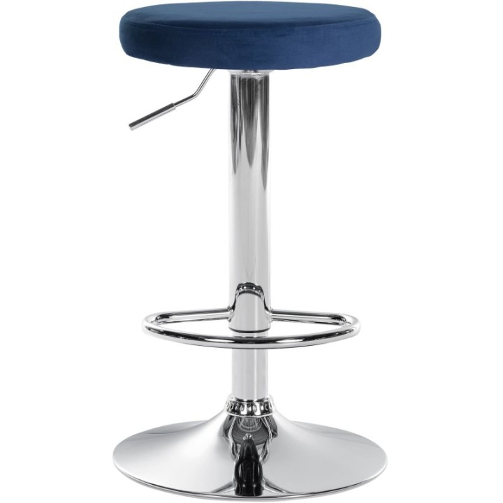 2er Set Barhocker Ponte Samt chrom