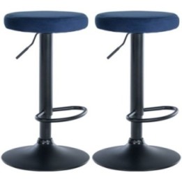 2er Set Barhocker Ponte Samt schwarz