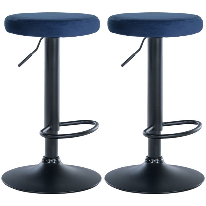 2er Set Barhocker Ponte Samt schwarz