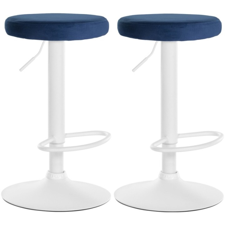 2er Set Barhocker Ponte Samt weiß