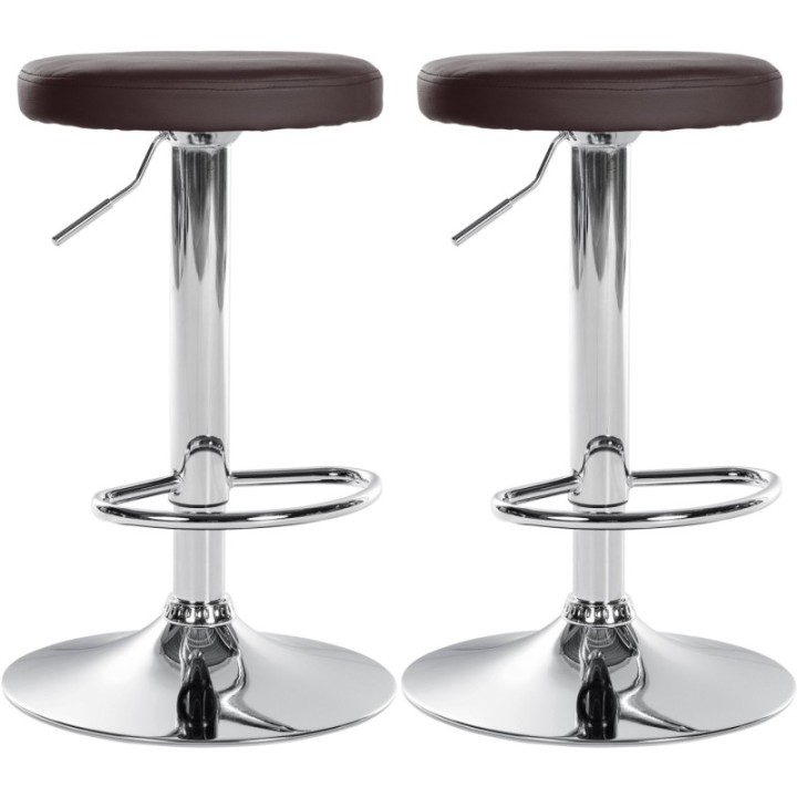 2er Set Barhocker Ponte Kunstleder chrom