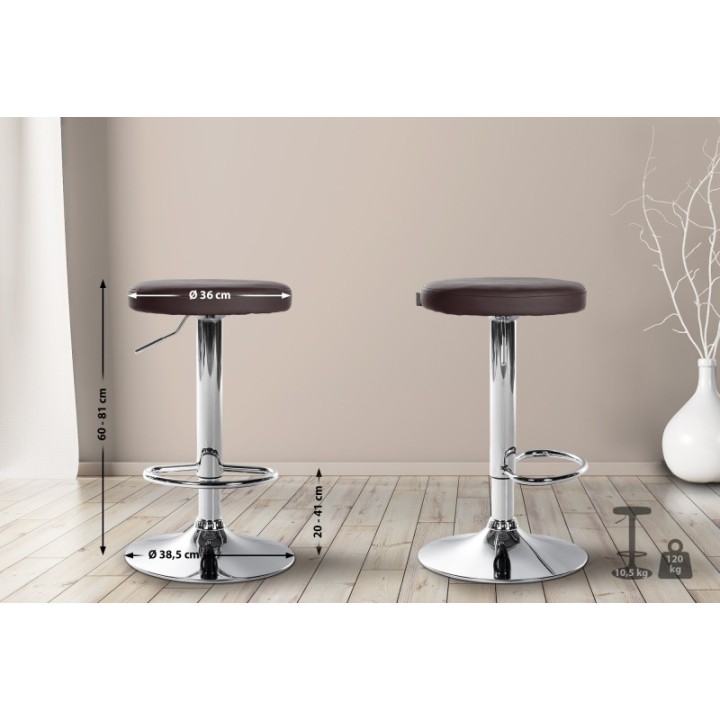 2er Set Barhocker Ponte Kunstleder chrom