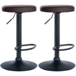 2er Set Barhocker Ponte Kunstleder schwarz