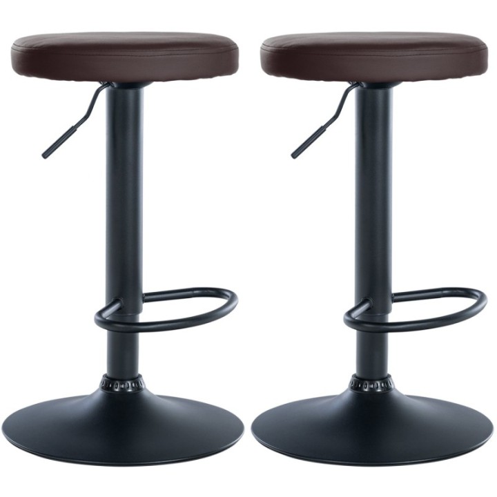 2er Set Barhocker Ponte Kunstleder schwarz