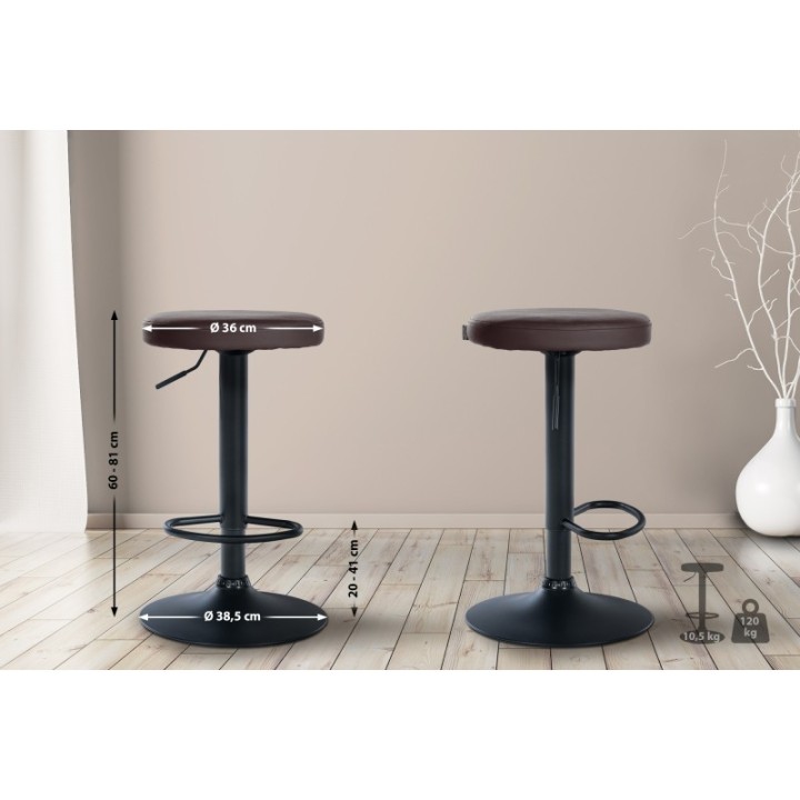 2er Set Barhocker Ponte Kunstleder schwarz