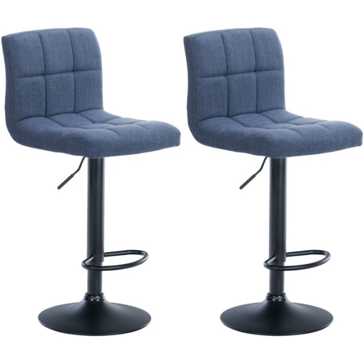 2er Set Barhocker Calma Stoff schwarz