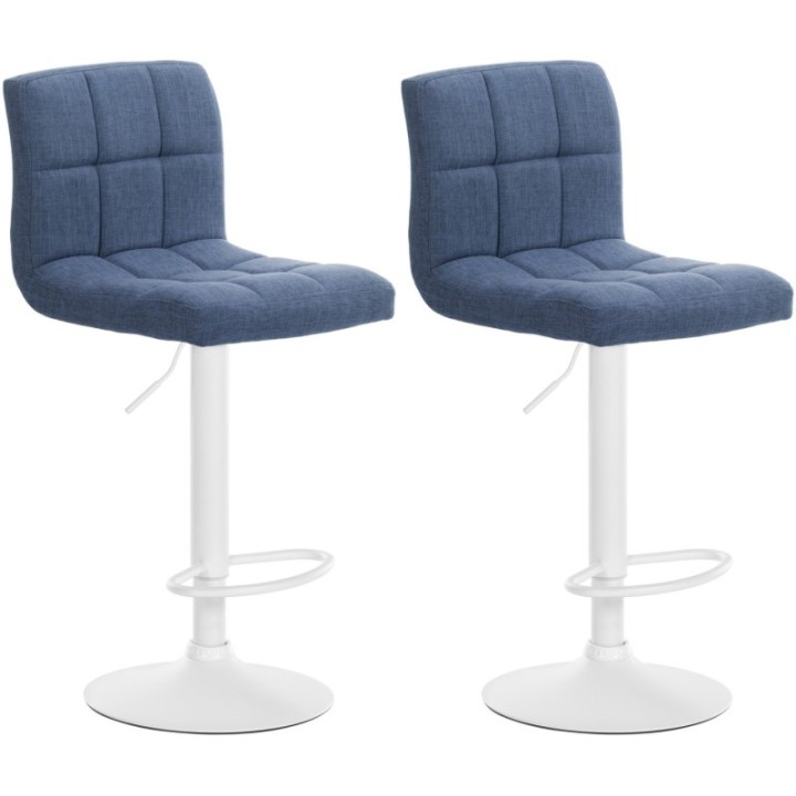 2er Set Barhocker Calma Stoff weiß