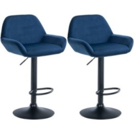 2er Set Barhocker Braga Samt schwarz
