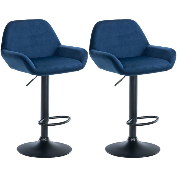 2er Set Barhocker Braga Samt schwarz