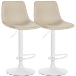 2er Set Barhocker Divo Kunstleder weiß