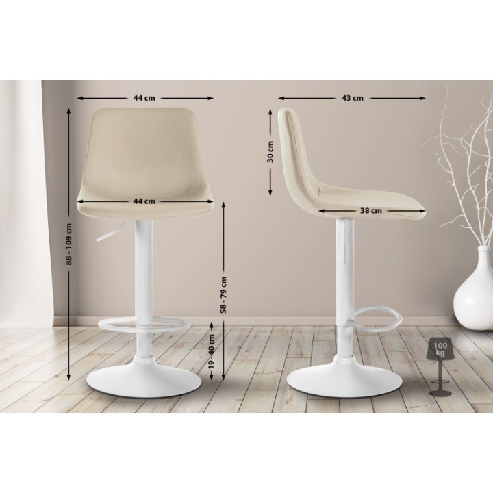2er Set Barhocker Divo Kunstleder weiß