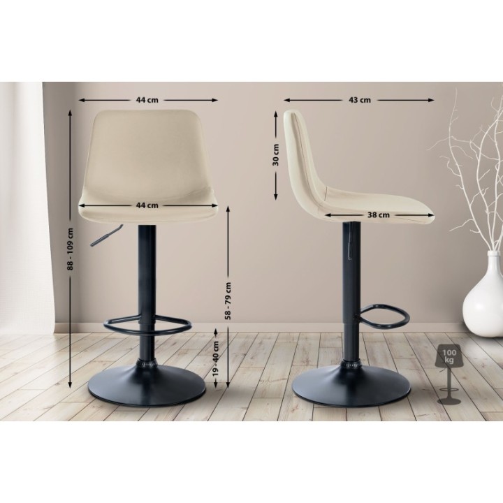 2er Set Barhocker Divo Kunstleder schwarz