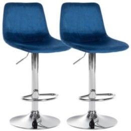 2er Set Barhocker Divo Samt Chrom