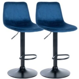 2er Set Barhocker Divo Samt Schwarz