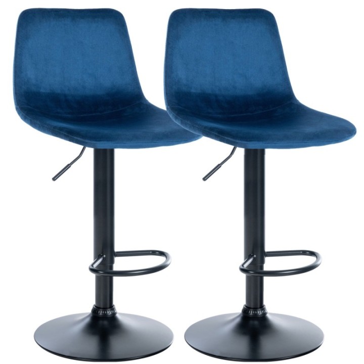 2er Set Barhocker Divo Samt Schwarz