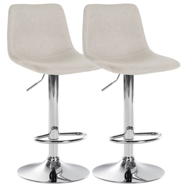 2er Set Barhocker Divo Stoff Chrom