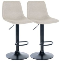 2er Set Barhocker Divo Stoff Schwarz