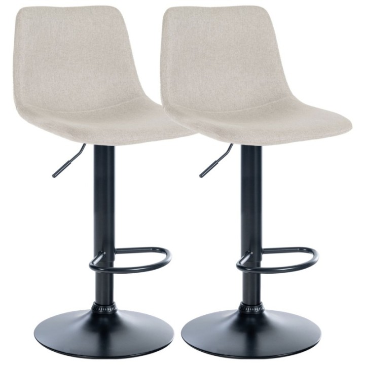 2er Set Barhocker Divo Stoff Schwarz