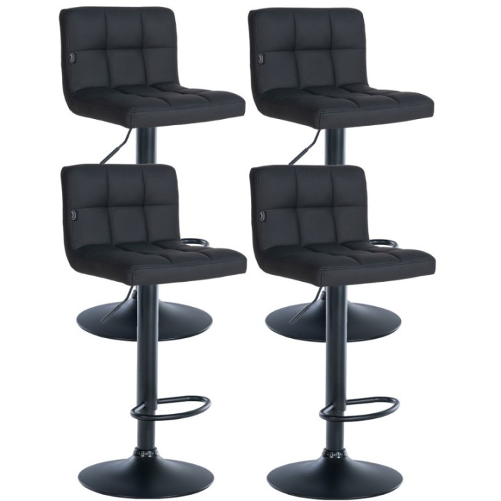 4er Set Barhocker Feni Kunstleder schwarz