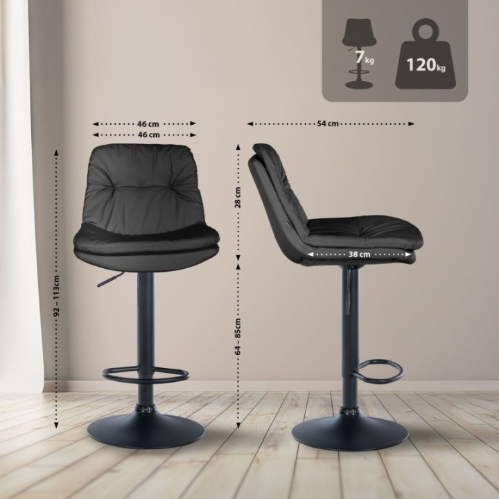 Barhocker Laurel Kunstleder schwarz