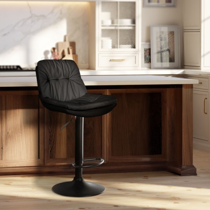 Barhocker Laurel Kunstleder schwarz