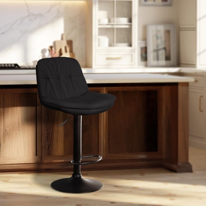 Barhocker Laurel Stoff schwarz