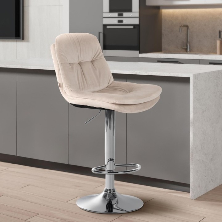 Barhocker Laurel Samt chrom