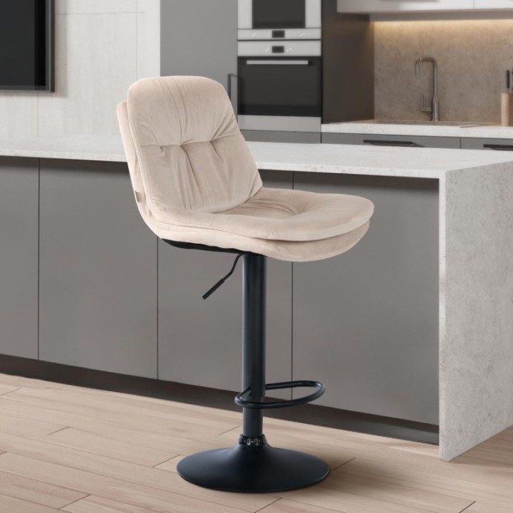 Barhocker Laurel Samt schwarz