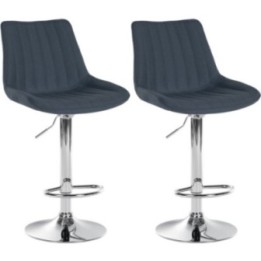 2er Set Barhocker Toni Stoff chrom