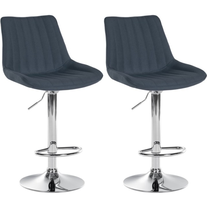 2er Set Barhocker Toni Stoff chrom